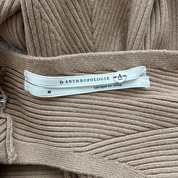 Anthropologie NWOT Mock Neck Midi Dress Cedar Tan Medium - Picture 7 of 10